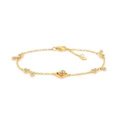 Lắc tay vàng vàng 14K gắn đá CZ DOJI AFBK000797F1CZ1