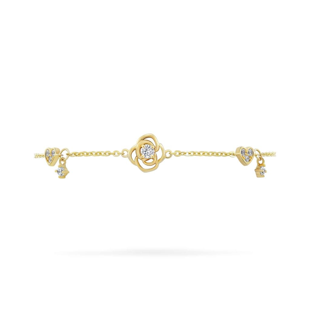 Lắc tay vàng vàng 14K gắn đá CZ DOJI AFBK000797F1CZ1 