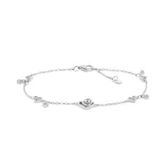 Lắc tay vàng trắng 14K gắn đá CZ DOJI AFBK000797F2CZ1