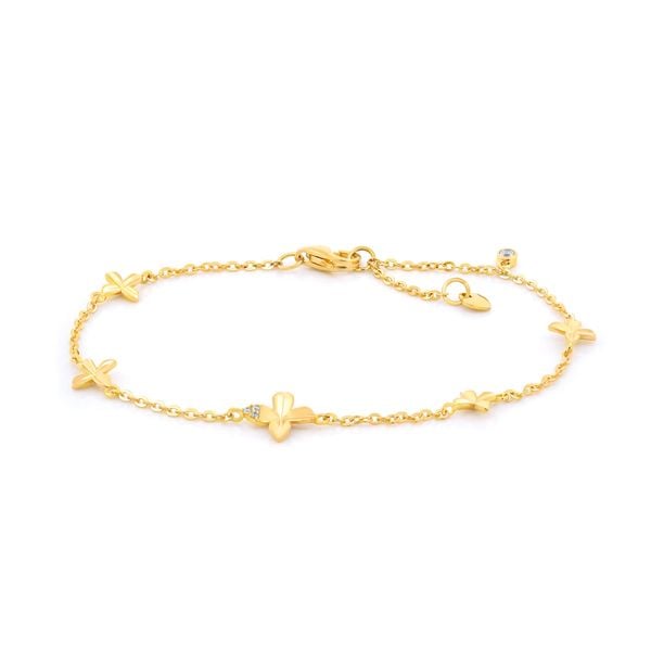 Lắc tay vàng vàng 14K gắn đá CZ DOJI AFBK000798F1CZ1