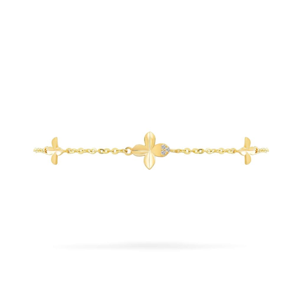 Lắc tay vàng vàng 14K gắn đá CZ DOJI AFBK000798F1CZ1 