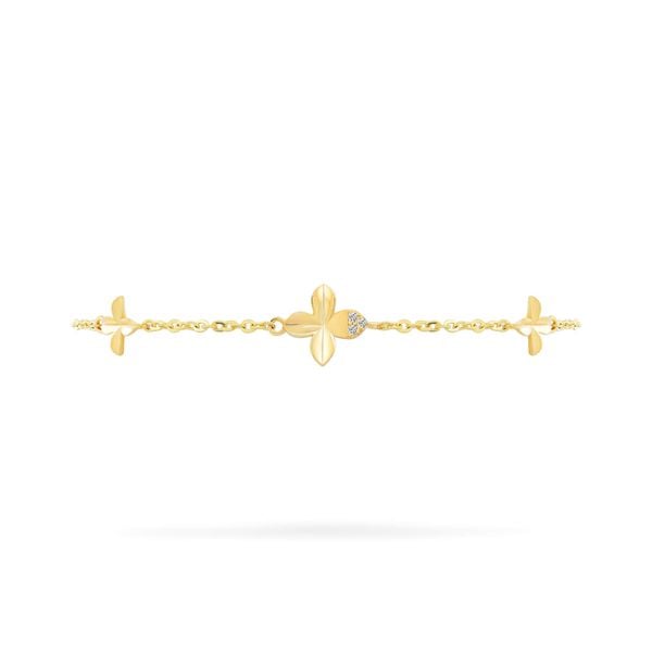 Lắc tay vàng vàng 14K gắn đá CZ DOJI AFBK000798F1CZ1