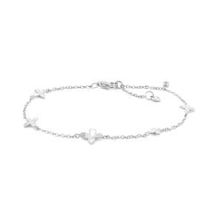 Lắc tay vàng trắng 14K gắn đá CZ DOJI AFBK000798F2CZ1