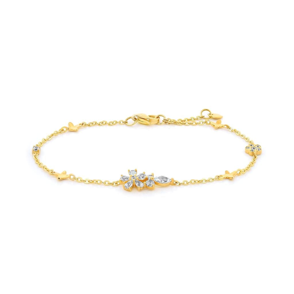 Lắc tay vàng vàng 14K gắn đá CZ DOJI AFBK000799F1CZ1 