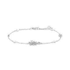 Lắc tay vàng trắng 14K gắn đá CZ DOJI AFBK000799F2CZ1