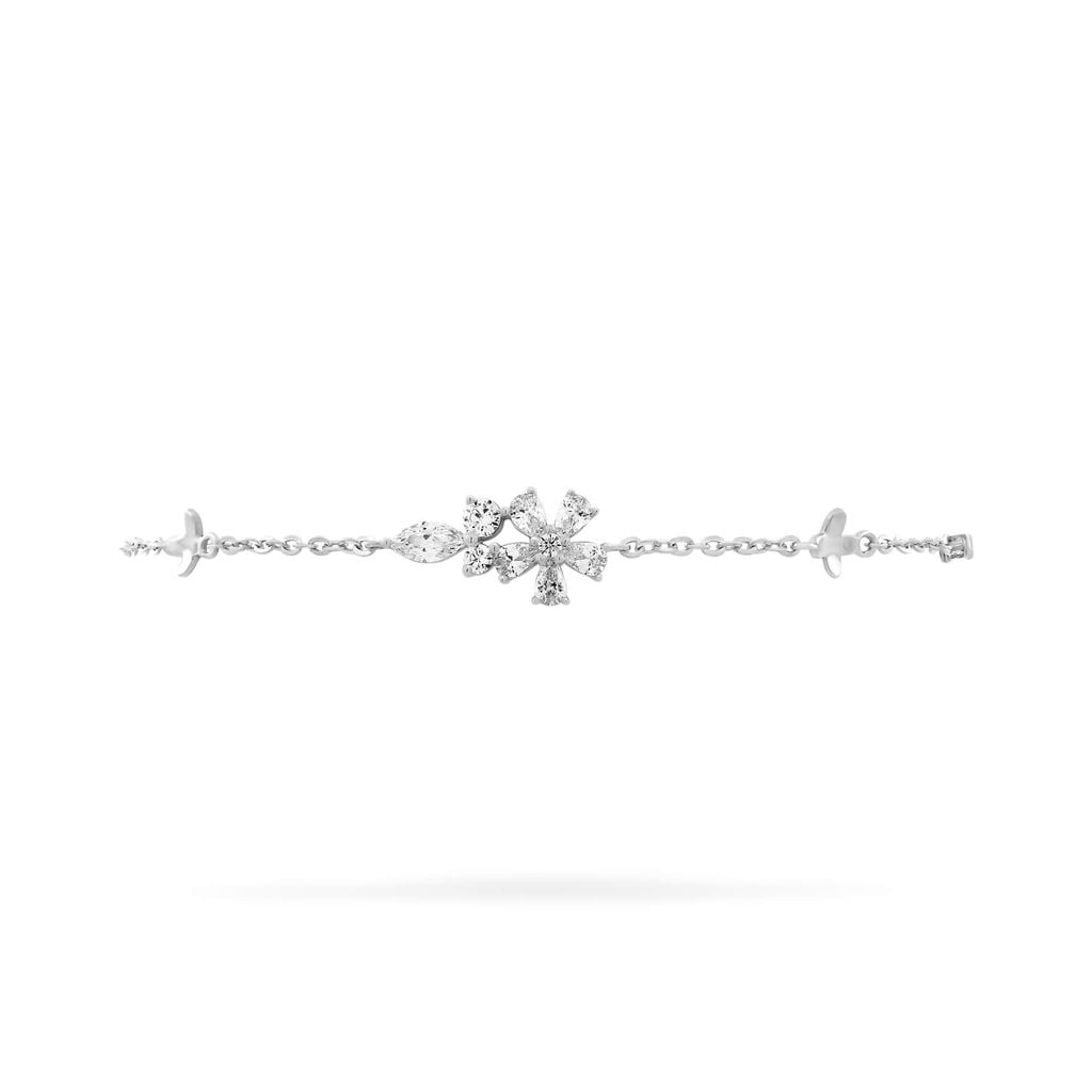 Lắc tay vàng trắng 14K gắn đá CZ DOJI AFBK000799F2CZ1 