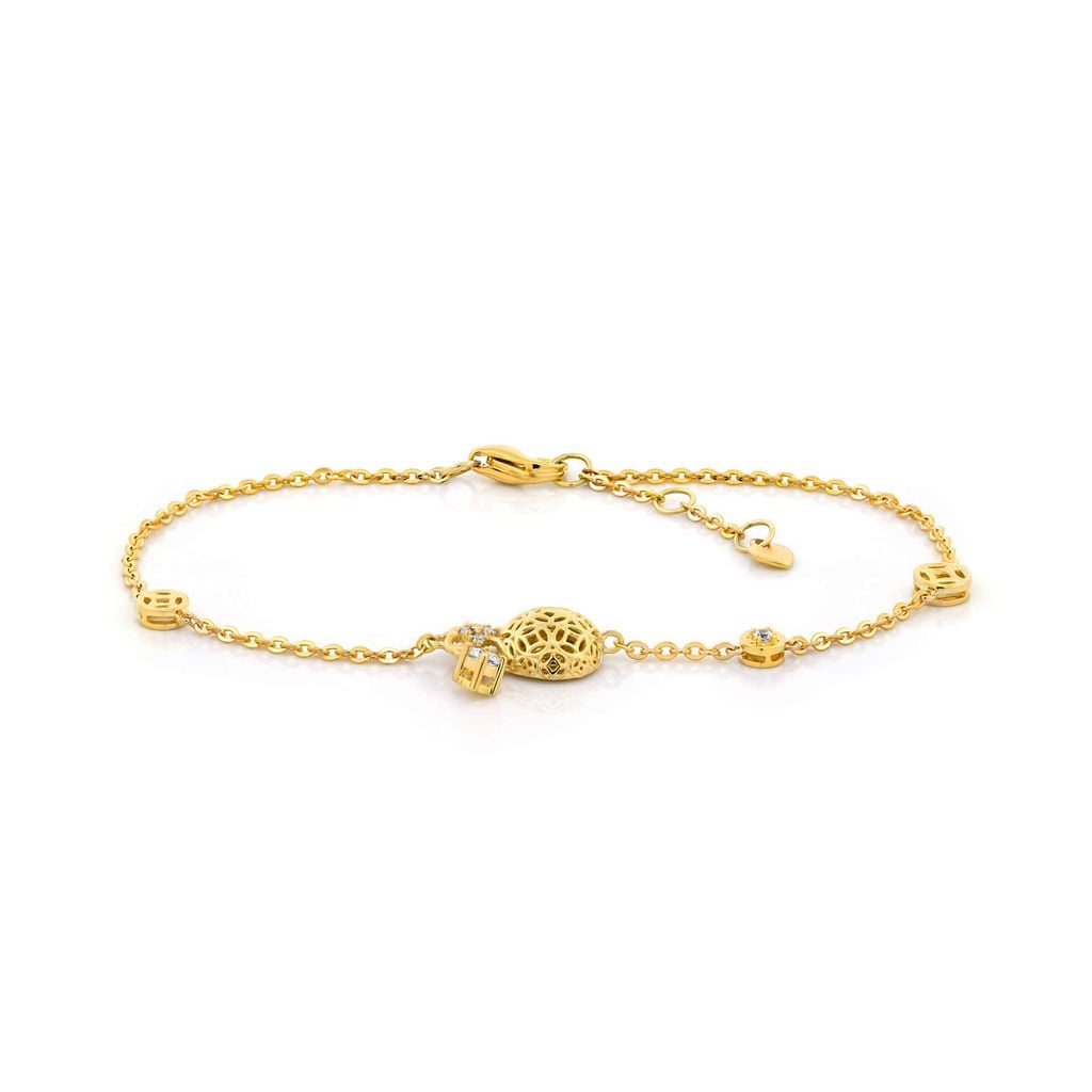 Lắc tay vàng vàng 14K gắn đá CZ DOJI AFBK000802F1CZ1 