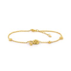 Lắc tay vàng vàng 14K gắn đá CZ DOJI AFBK000802F1CZ1