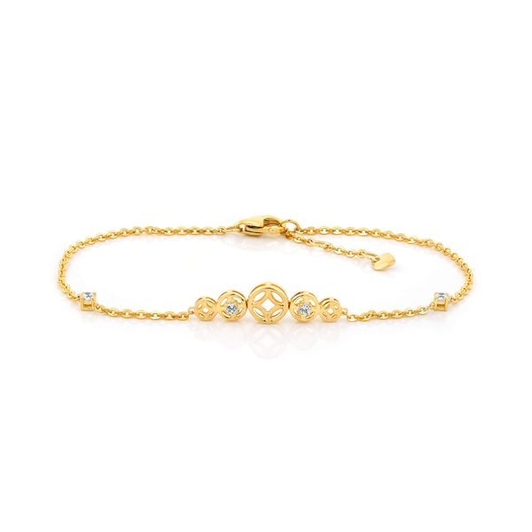 Lắc tay vàng vàng 14K gắn đá CZ DOJI AFBK000803F1CZ1