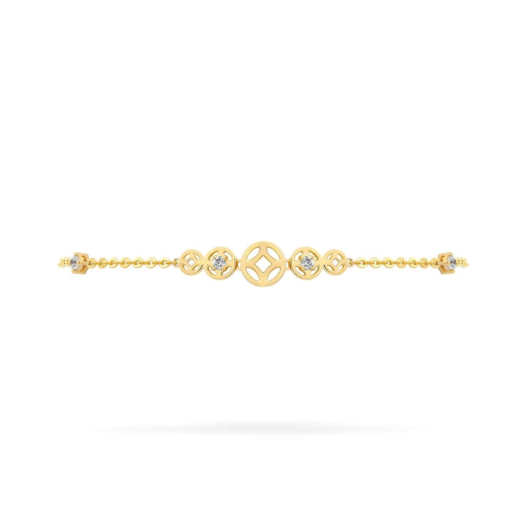 Lắc tay vàng vàng 14K gắn đá CZ DOJI AFBK000803F1CZ1 