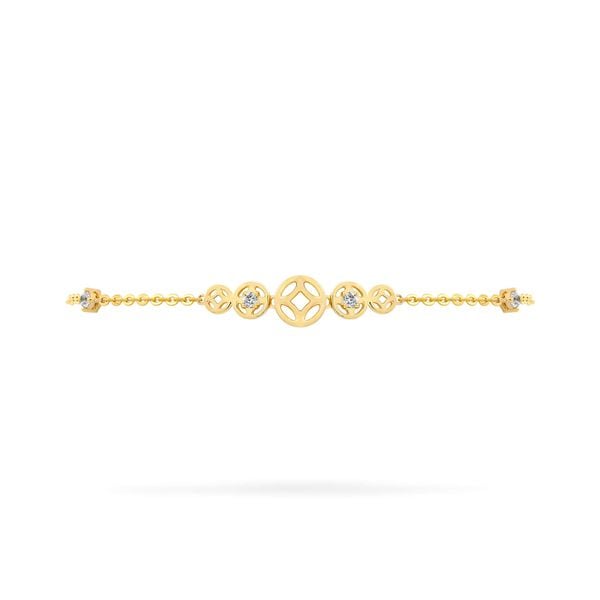 Lắc tay vàng vàng 14K gắn đá CZ DOJI AFBK000803F1CZ1