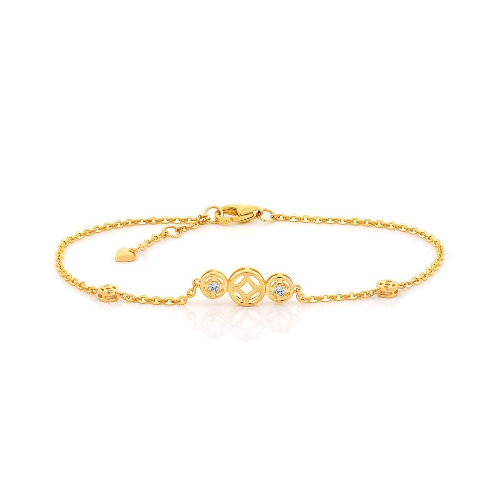 Lắc tay vàng vàng 14K gắn đá CZ DOJI AFBK000804F1CZ1 