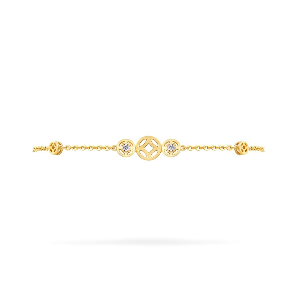 Lắc tay vàng vàng 14K gắn đá CZ DOJI AFBK000804F1CZ1 