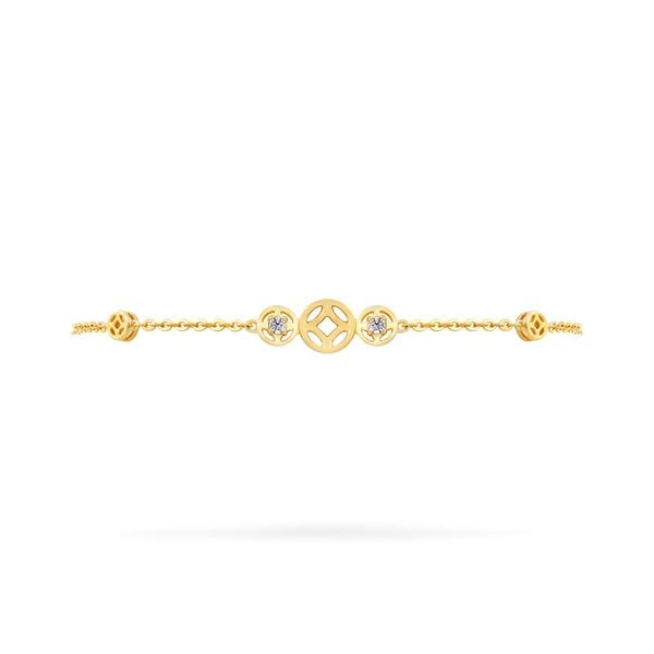 Lắc tay vàng vàng 14K gắn đá CZ DOJI AFBK000804F1CZ1