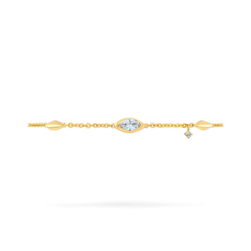 Lắc tay vàng vàng 14K gắn đá CZ DOJI AFBK000806F1CZ1 