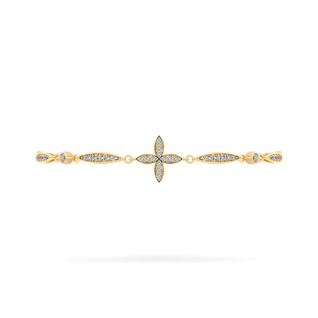 Lắc tay vàng vàng 18K gắn đá CZ DOJI AFBM001128D1CZ1 