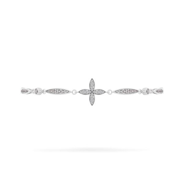 Lắc tay vàng trắng 18K gắn đá CZ DOJI AFBM001128D2CZ1