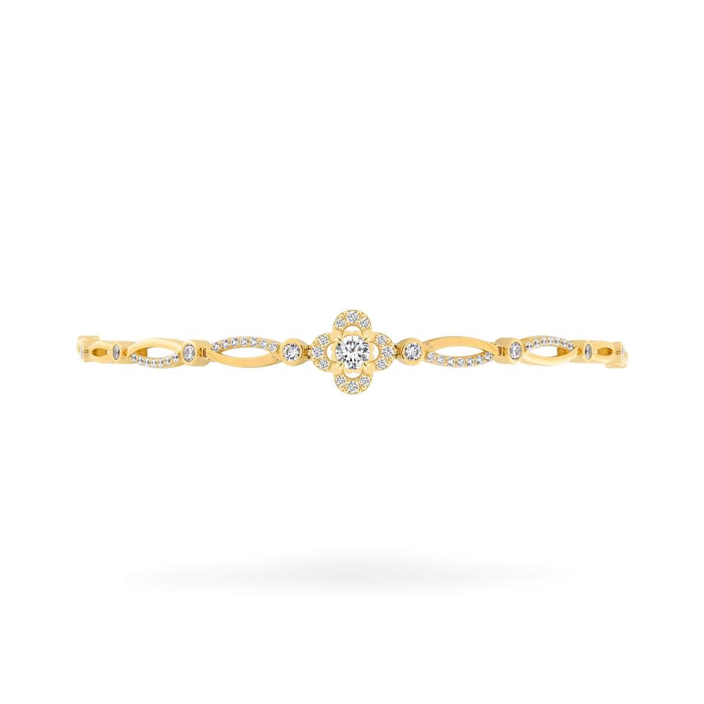 Lắc tay vàng vàng 18K gắn đá CZ DOJI AFBM100547D1CZ1 