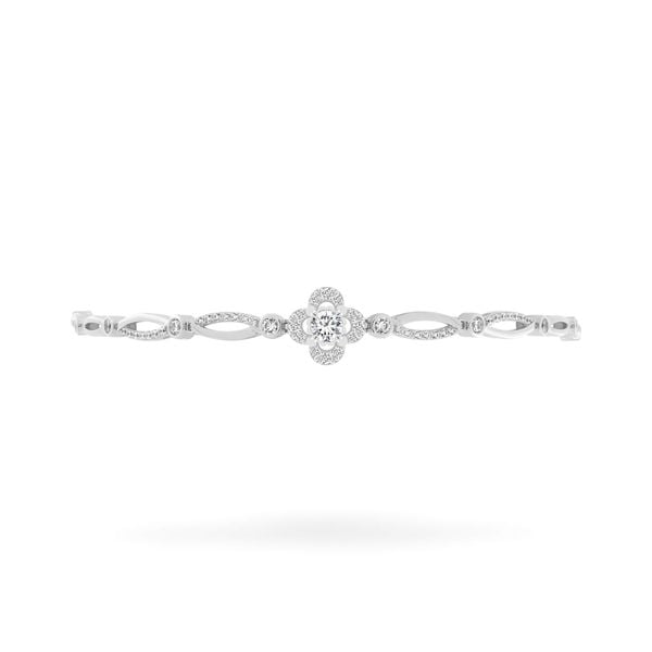 Lắc tay vàng trắng 18K gắn đá CZ DOJI AFBM100547D2CZ1