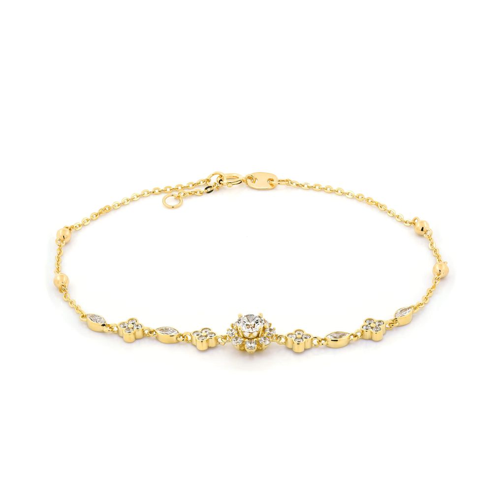 Lắc tay vàng vàng 18K gắn đá CZ DOJI AFBM200542D1CZ1 