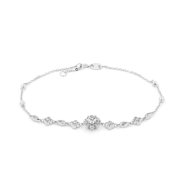 Lắc tay vàng trắng 18K gắn đá CZ DOJI AFBM200542D2CZ1