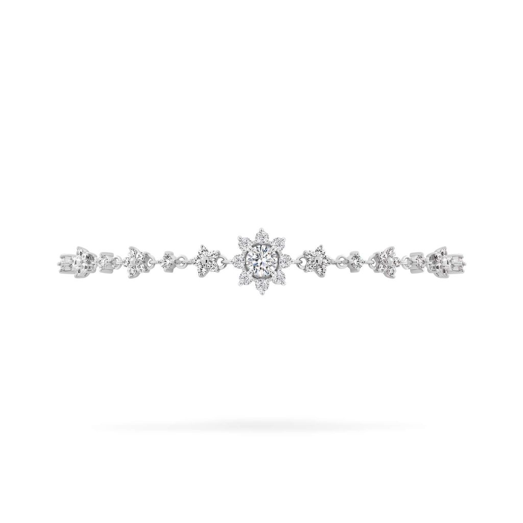 Lắc tay vàng trắng 18K gắn đá CZ DOJI AFBM200545D2CZ1 