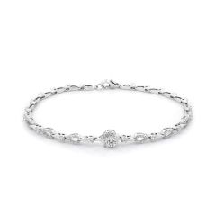 Lắc tay vàng trắng 18K gắn đá CZ DOJI AFBM200546D2CZ1