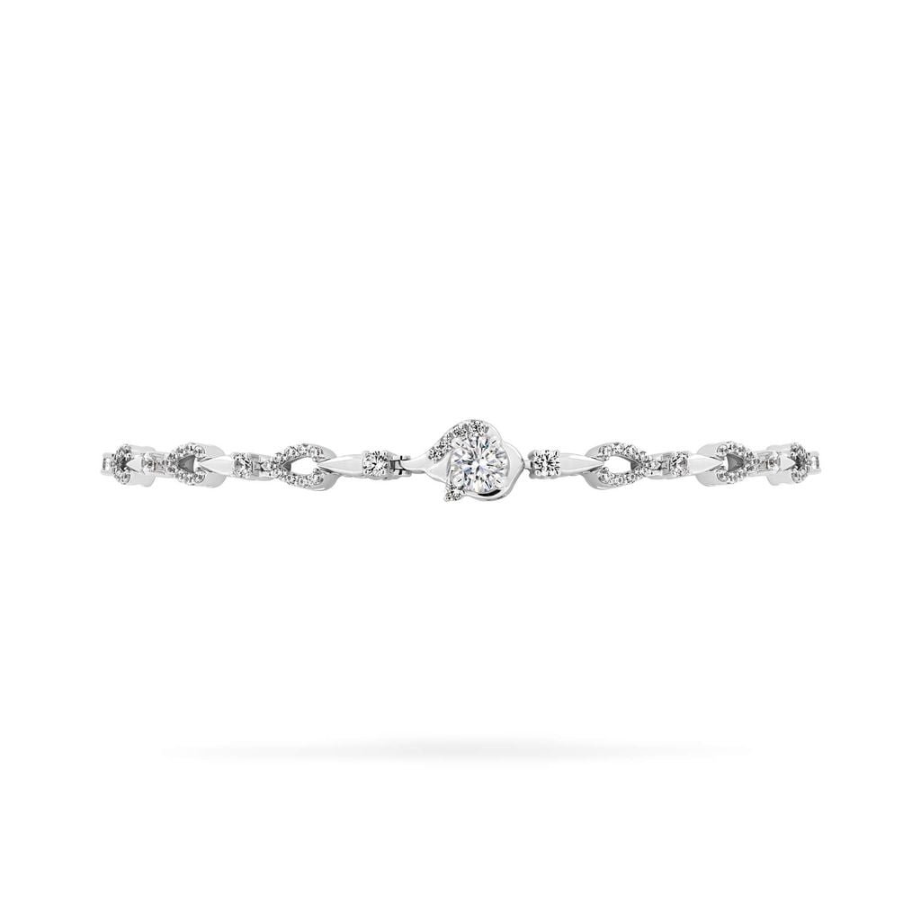 Lắc tay vàng trắng 18K gắn đá CZ DOJI AFBM200546D2CZ1 