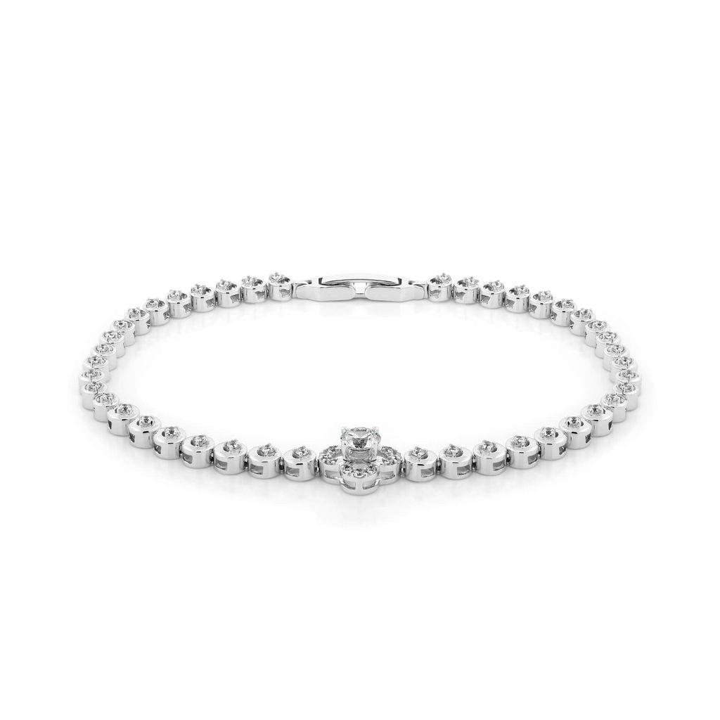 Lắc tay vàng trắng 18K gắn đá CZ DOJI AFBM200550D2CZ1 