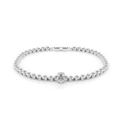 Lắc tay vàng trắng 18K gắn đá CZ DOJI AFBM200550D2CZ1