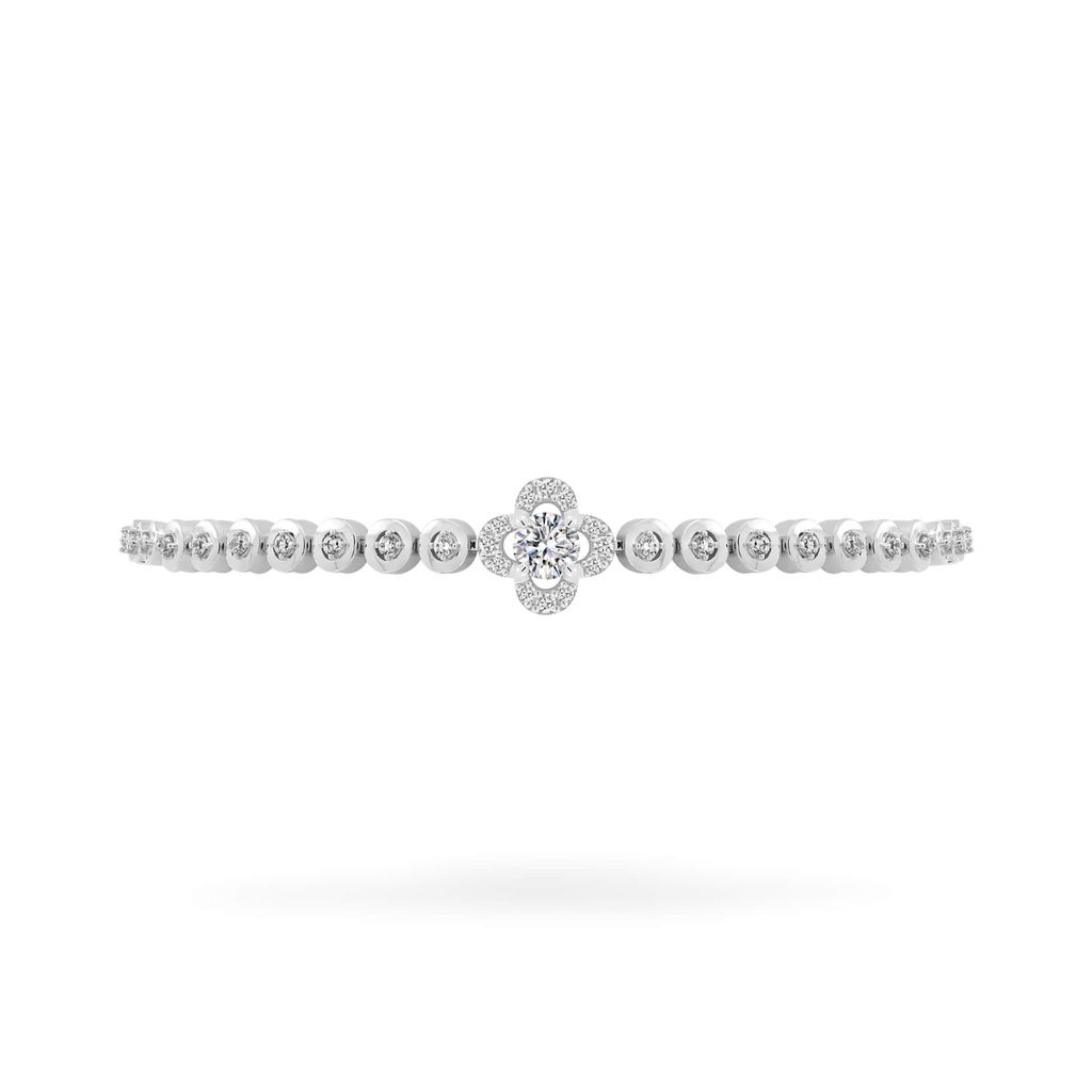 Lắc tay vàng trắng 18K gắn đá CZ DOJI AFBM200550D2CZ1 