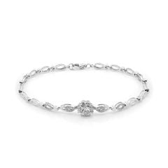 Lắc tay vàng trắng 18K gắn đá CZ DOJI AFBM200551D2CZ1