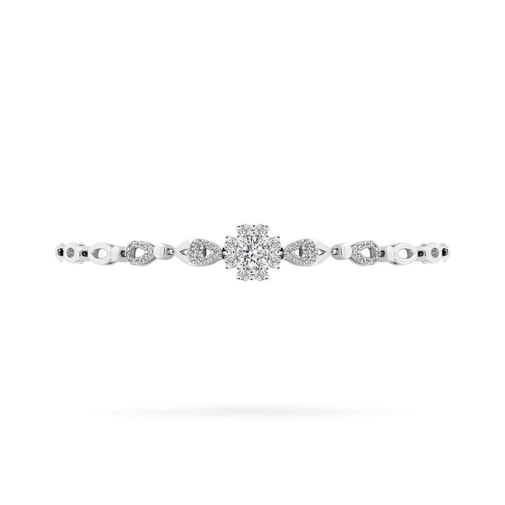 Lắc tay vàng trắng 18K gắn đá CZ DOJI AFBM200551D2CZ1 