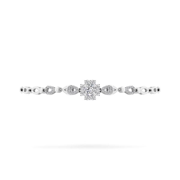 Lắc tay vàng trắng 18K gắn đá CZ DOJI AFBM200551D2CZ1