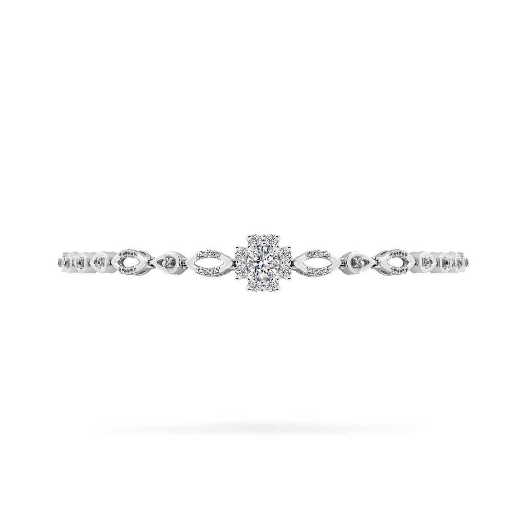 Lắc tay vàng trắng 18K gắn đá CZ DOJI AFBM200552D2CZ1 