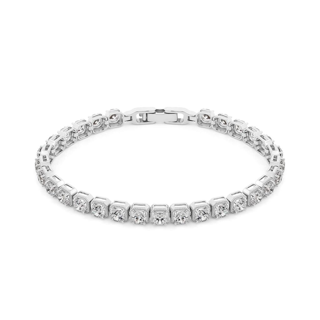 Vòng tay vàng trắng 18K gắn đá CZ DOJI AFBM201114D2CZ1 