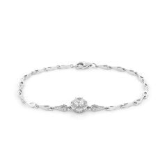 Lắc tay vàng trắng 18K gắn đá CZ DOJI AFBM300414D2CZ1