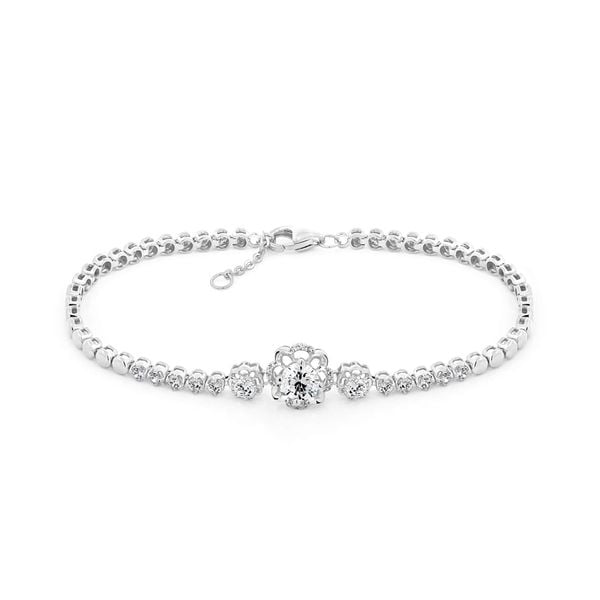 Vòng tay vàng trắng 18K gắn đá CZ DOJI AFBM300425D2CZ1