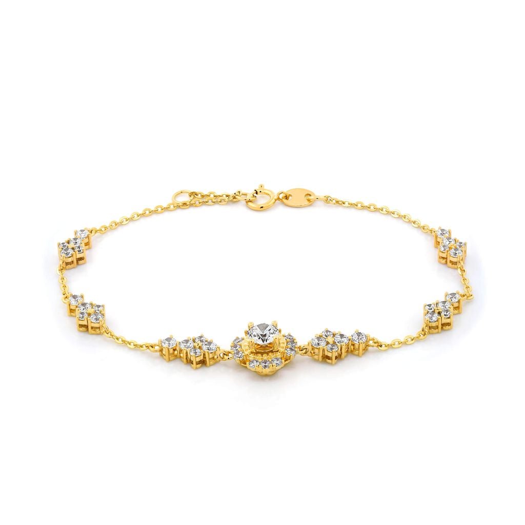 Lắc tay vàng vàng 18K gắn đá CZ DOJI AFBM300543D1CZ1 