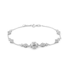 Lắc tay vàng trắng 18K gắn đá CZ DOJI AFBM300543D2CZ1