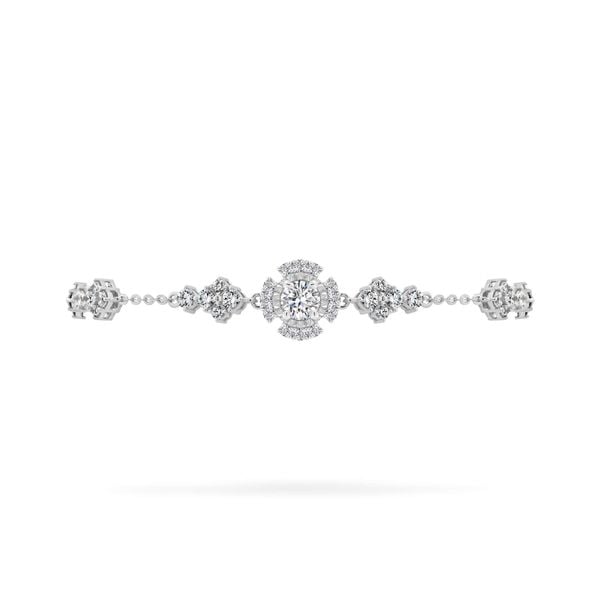 Lắc tay vàng trắng 18K gắn đá CZ DOJI AFBM300543D2CZ1