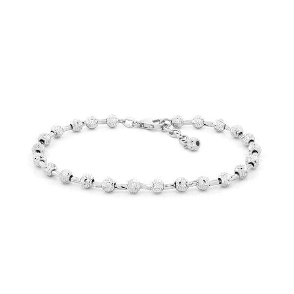 Lắc tay vàng trắng 18K DOJI AFBM910212D2KK1