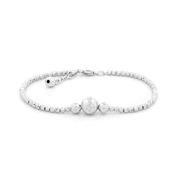 Lắc tay vàng trắng 18K DOJI AFBM910222D2KK1