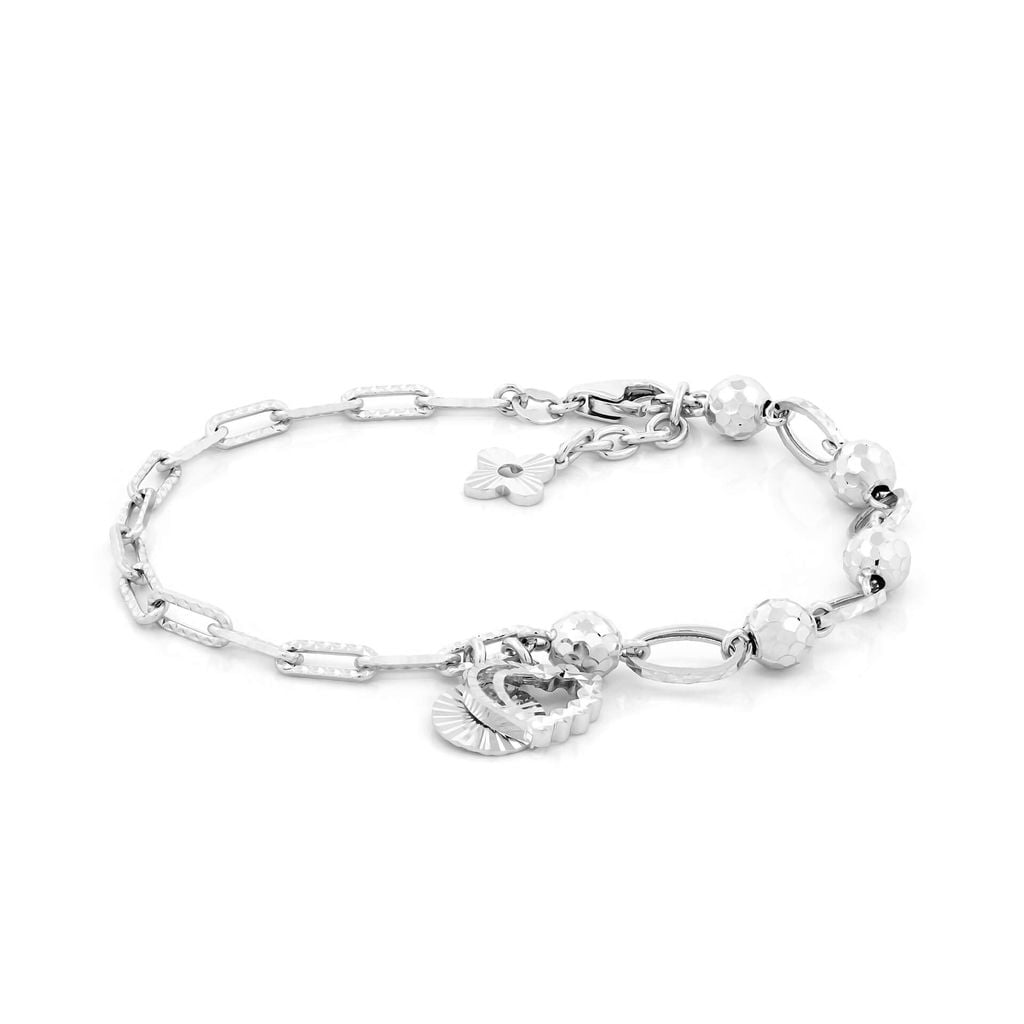 Lắc tay vàng trắng 18K DOJI AFBM910234D2KK1 