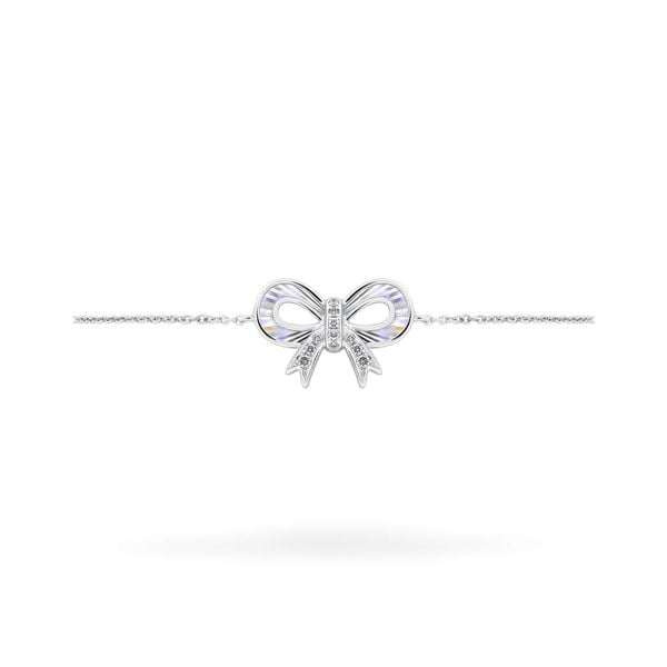 Lắc tay vàng trắng 14K gắn kim cương DOJI AFBR400226F2DA1