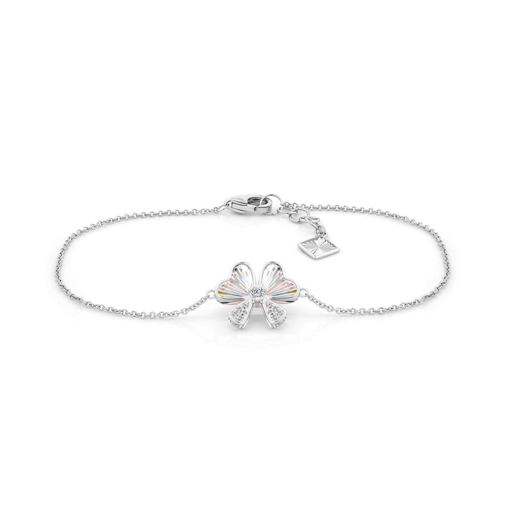 Lắc tay vàng trắng 14K gắn kim cương DOJI AFBR400227F2DA1 