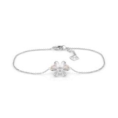 Lắc tay vàng trắng 14K gắn kim cương DOJI AFBR400227F2DA1