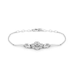 Lắc tay vàng trắng 14K gắn kim cương DOJI AFBR600040F2DA1