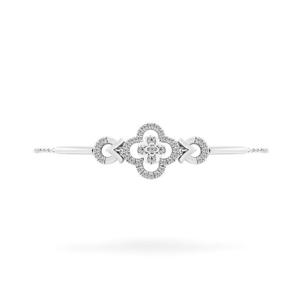 Lắc tay vàng trắng 14K gắn kim cương DOJI AFBR600040F2DA1