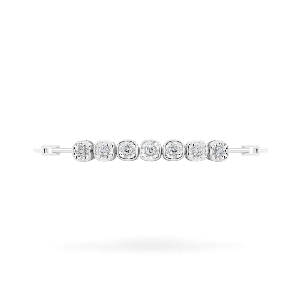 Lắc tay vàng trắng 14K gắn kim cương DOJI AFBR600114F2DA1 